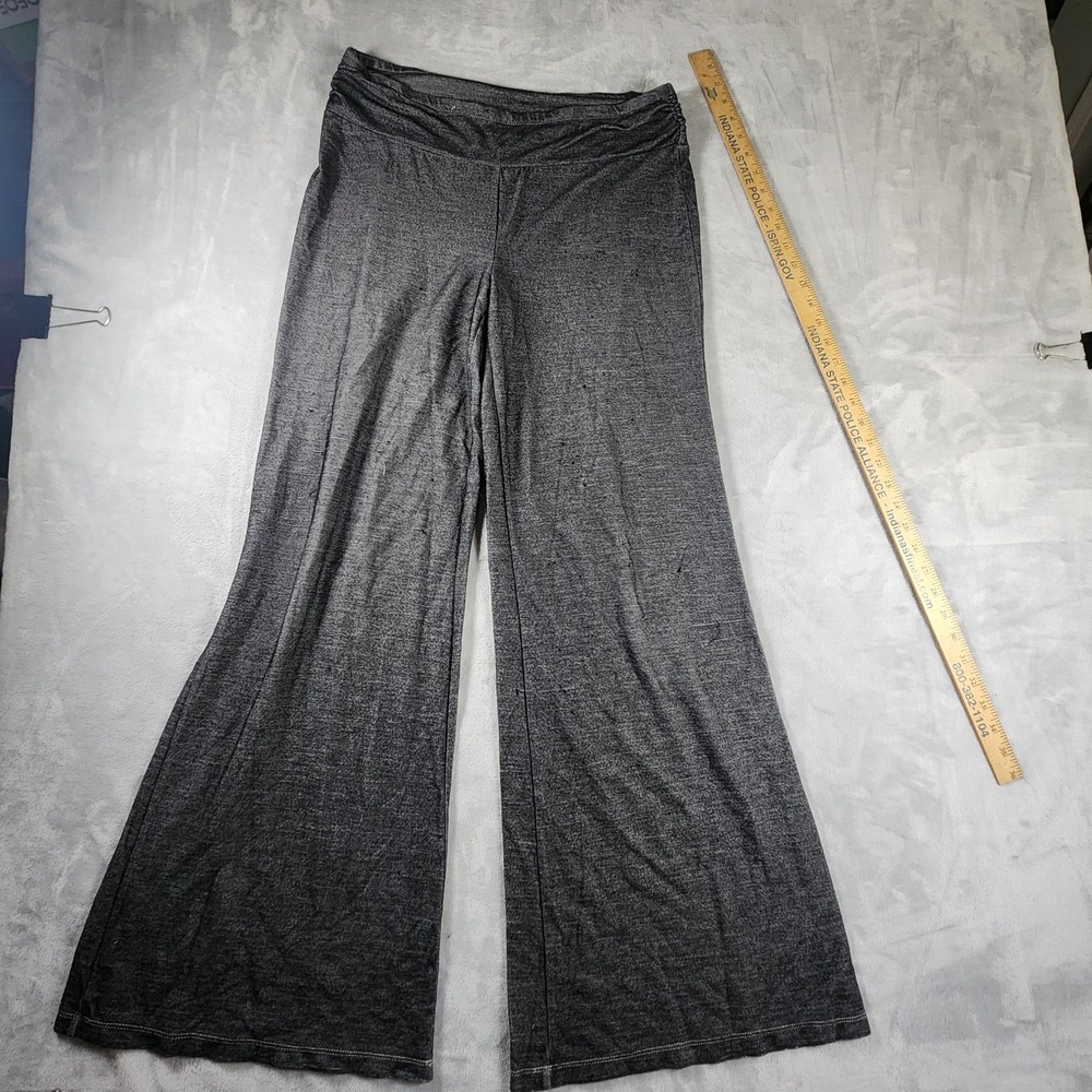One World Womens S Dark Gray Wide Leg Lounge Pants Cozy Stretch Casual Boho